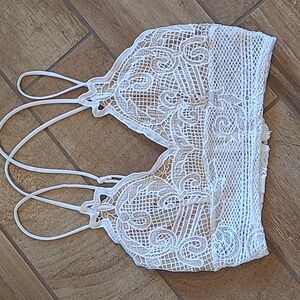 White Crop Bralette Top M Halter Blouse Summer